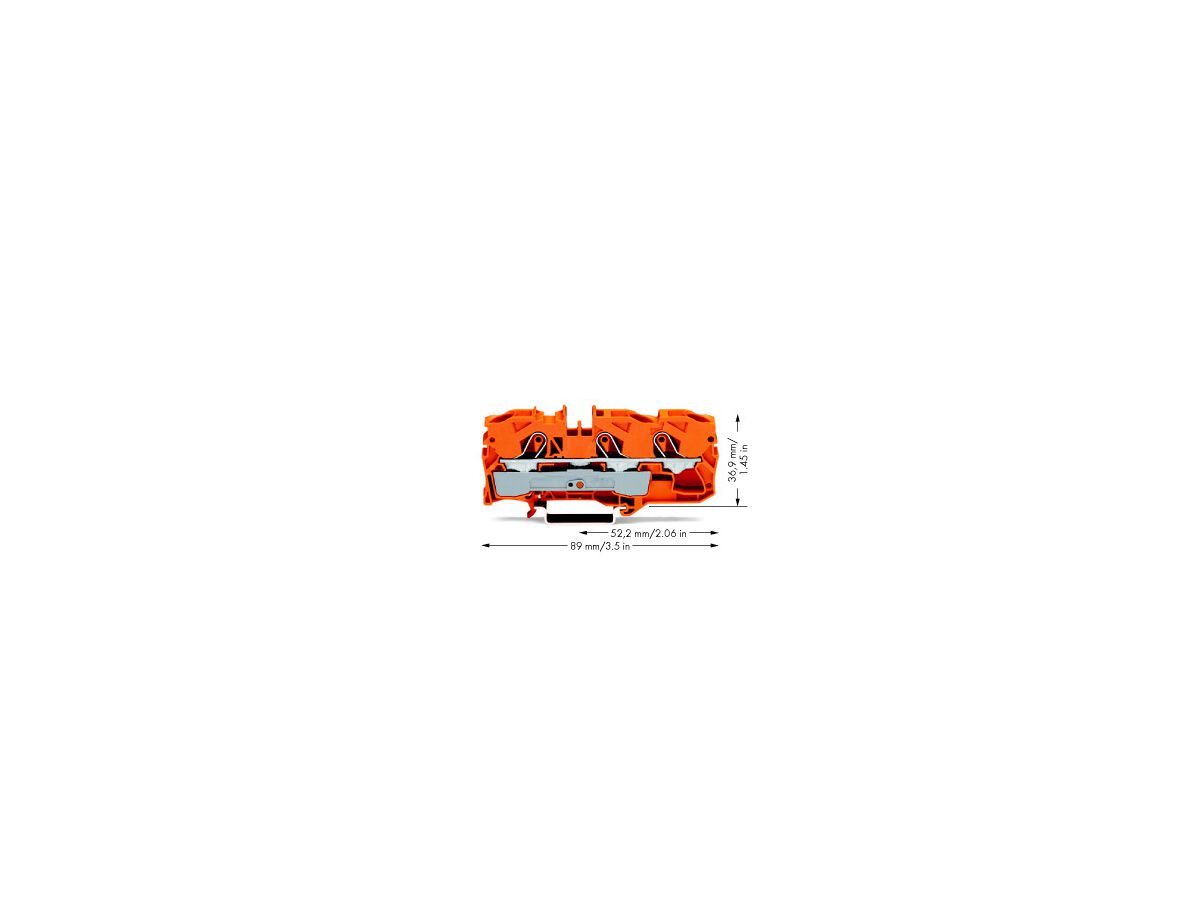 Durchgangsklemme WAGO TOPJOB-S 10mm² 3L orange Serie 2010