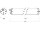 LED-Nassraumleuchte Sylvania START Tubular 50W 6000lm 840 IP66 Ø62×1495 weiss