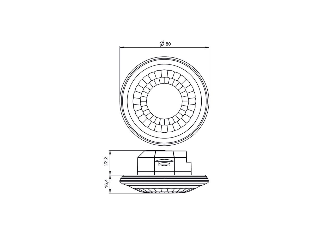 UP-Präsenzmelder Theben LUXA 103 S360-12 KNX 360° weiss