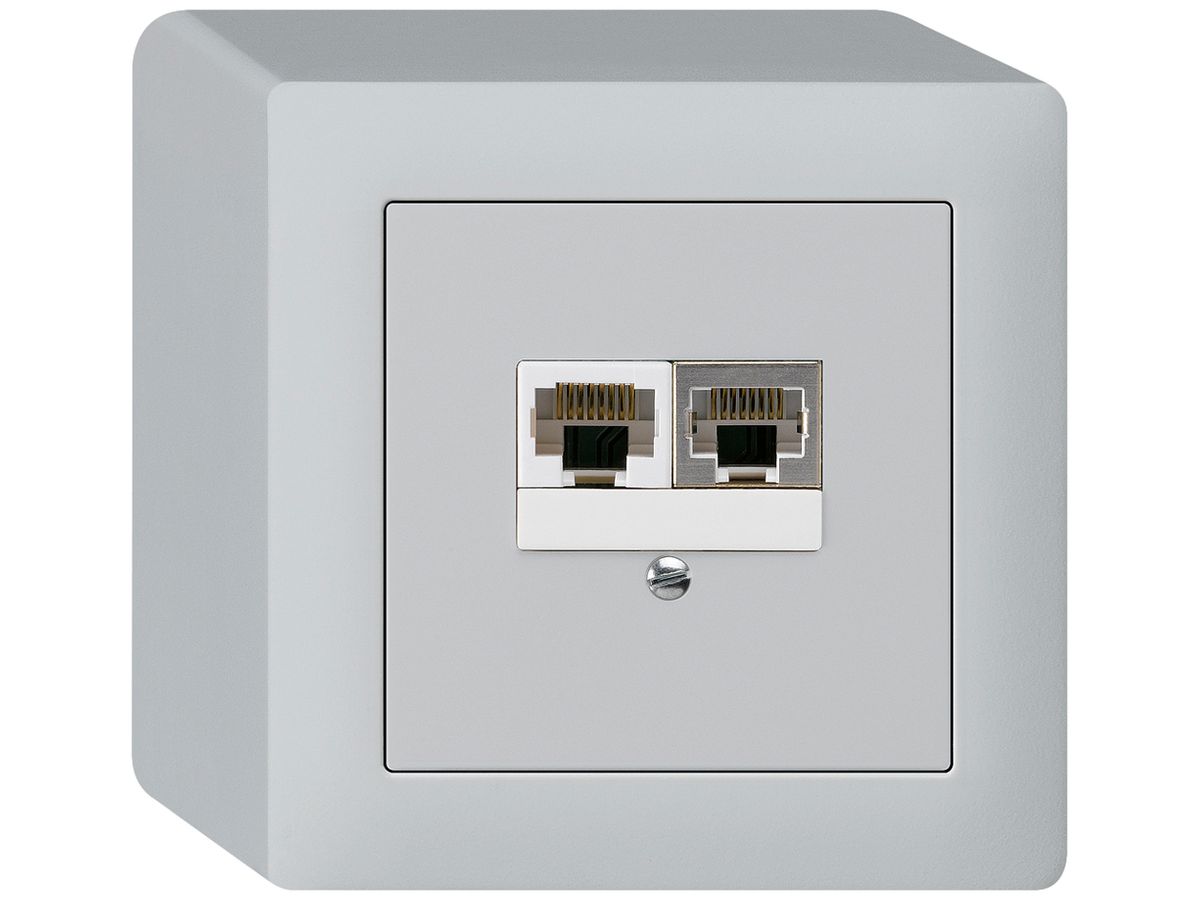 AP-Dose kallysto 2×RJ45s+u getrennt hellgrau