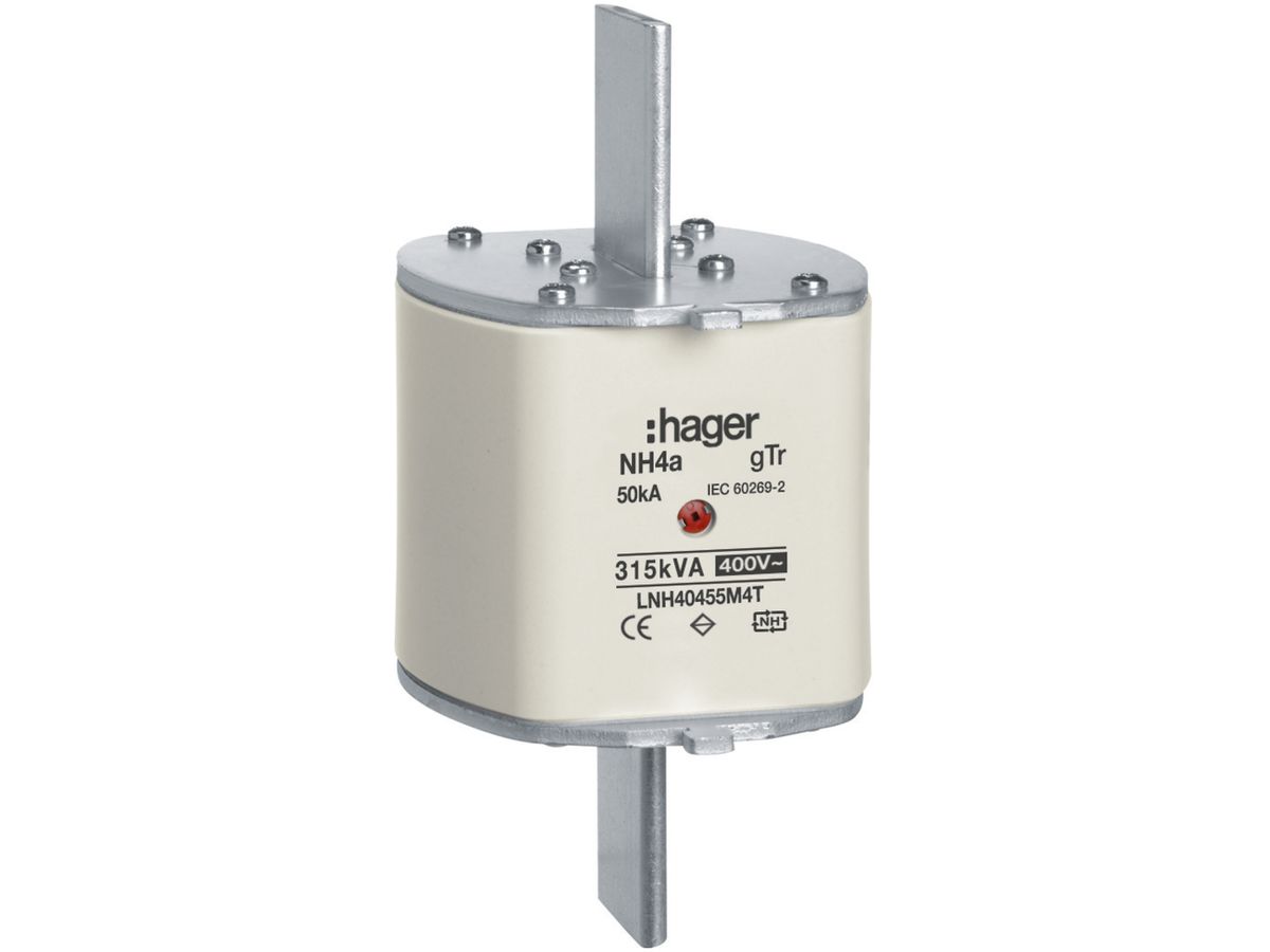 NH-Sicherung Hager DIN4c 400VAC 455A 315kVA gTr Mittenkennmelder rostfrei