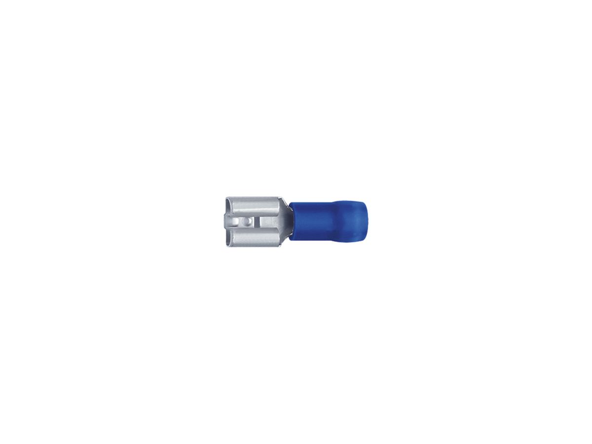 Steckhülse Ferratec teilisoliert PVC 6.3×0.8mm 1.5…2.5mm² blau 100Stk