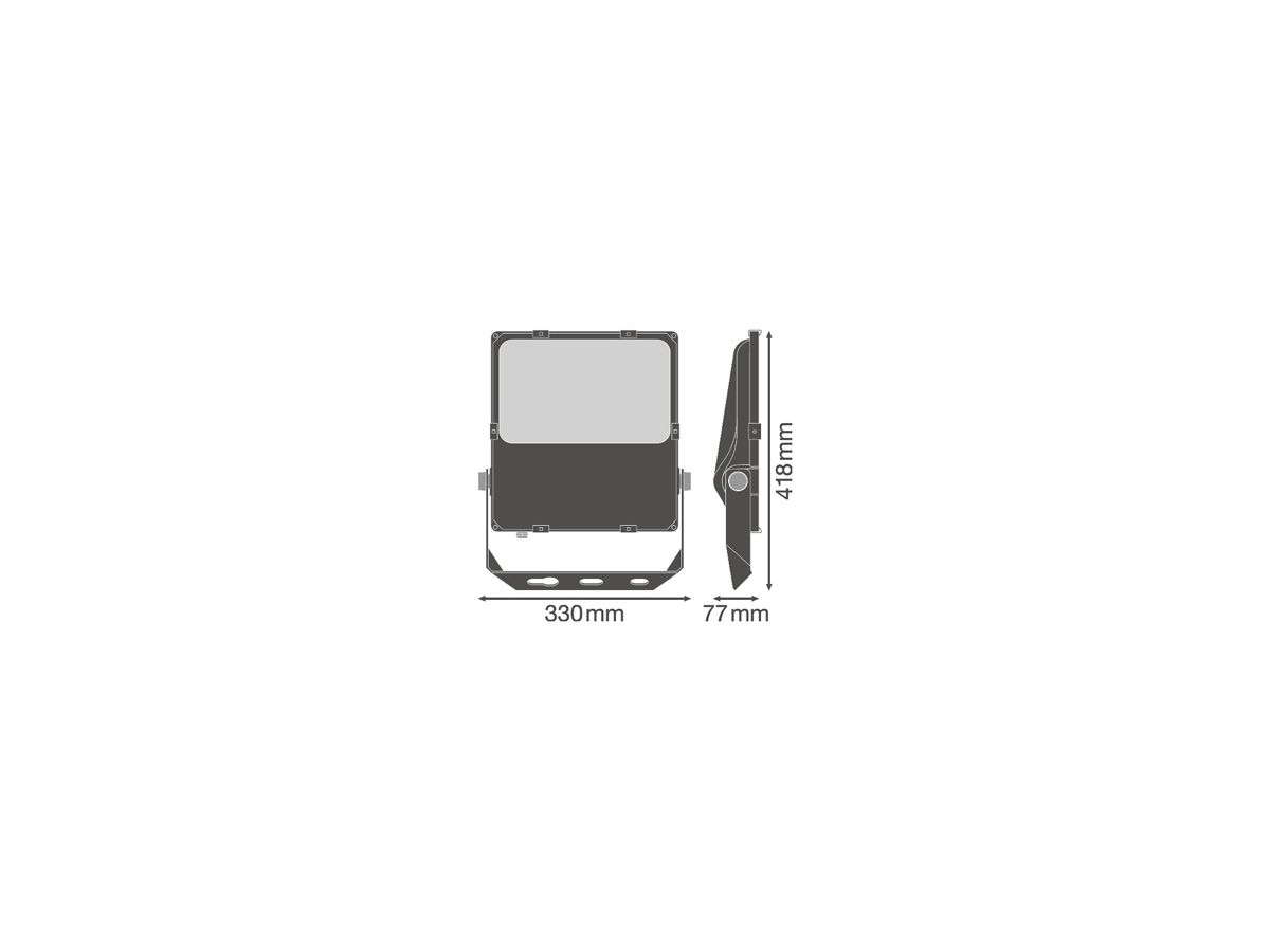 LED-Strahler LEDVANCE FL PFM 100W 11800lm 3000K IP66 WB DALI 45°×140° schwarz
