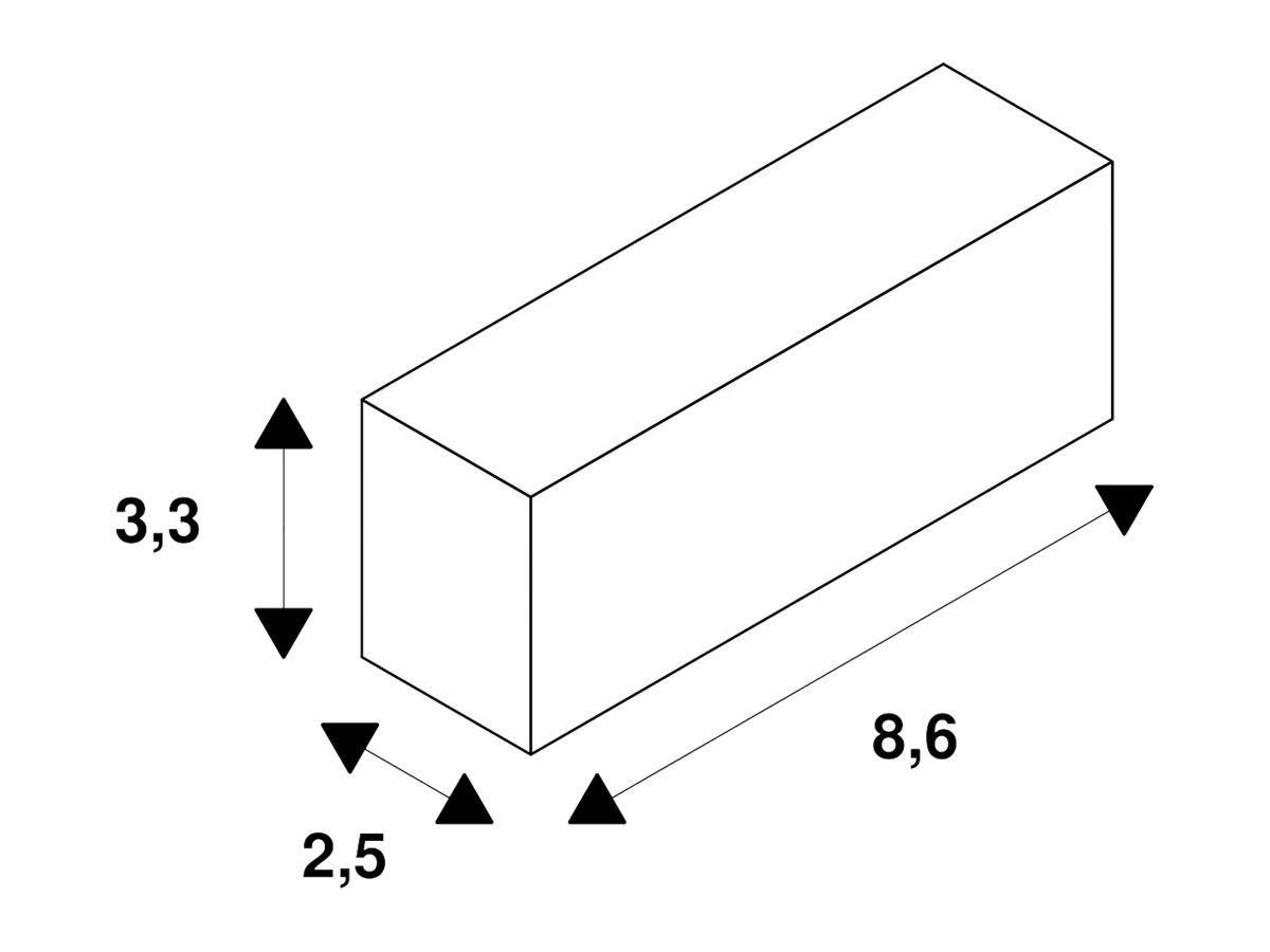 Endkappe SLV GRAZIA 60 86×33×25mm Aluminium schwarz