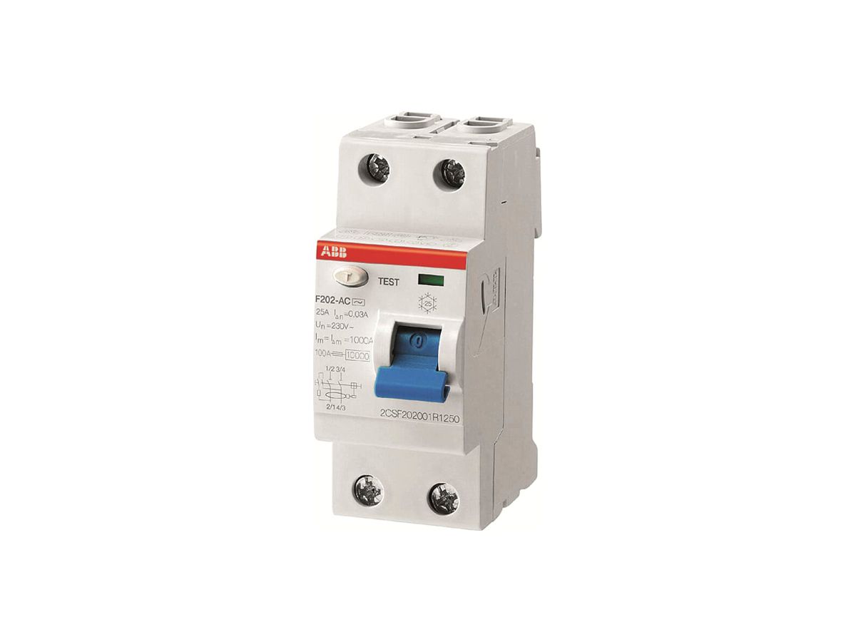 Fehlerstromschutzschalter ABB 300mA 40A 1P+N F202AS-40/0.3