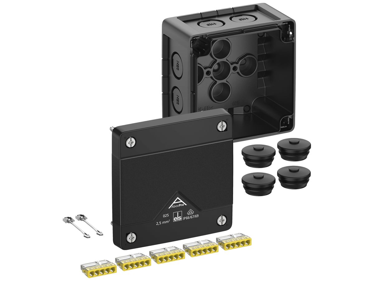 AP-Abzweigdose Spelsberg Abox Pro 025-2,5²/sw 92×92×60mm IP69 sz