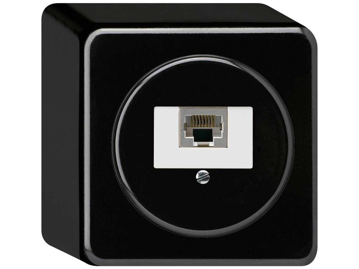 AP-Anschlussdose basico 1×RJ45s schwarz