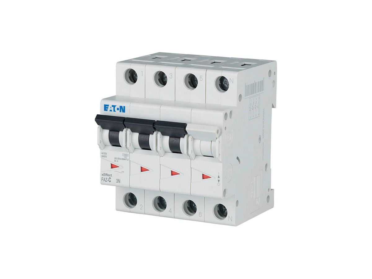 Leitungsschutzschalter Eaton FAZ-C10/3N 4P 400V C 10A 10kA 4TE