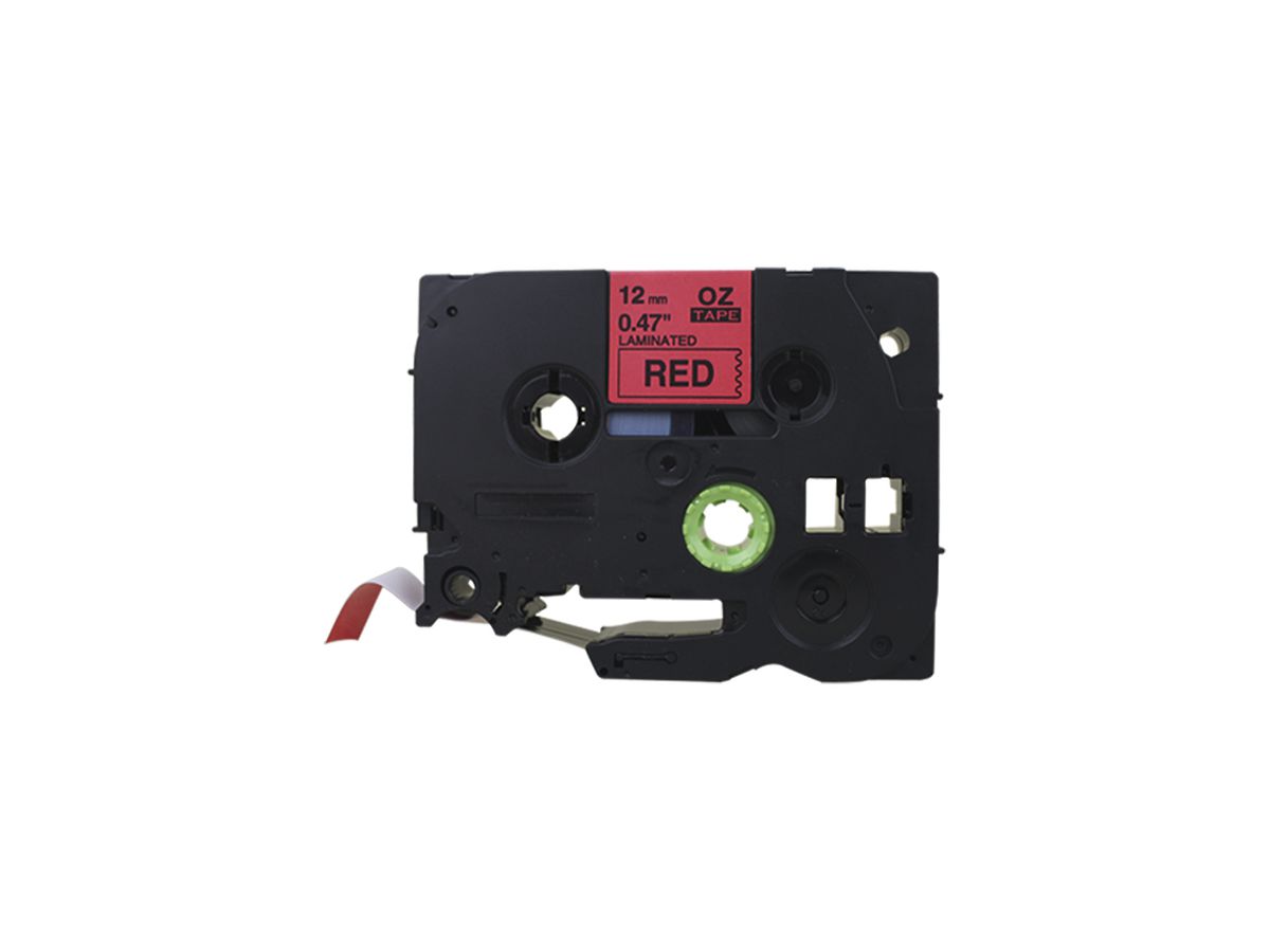 Schriftbandkassette kompatibel zu OZE-431, 12mm×8m, rot/schwarz
