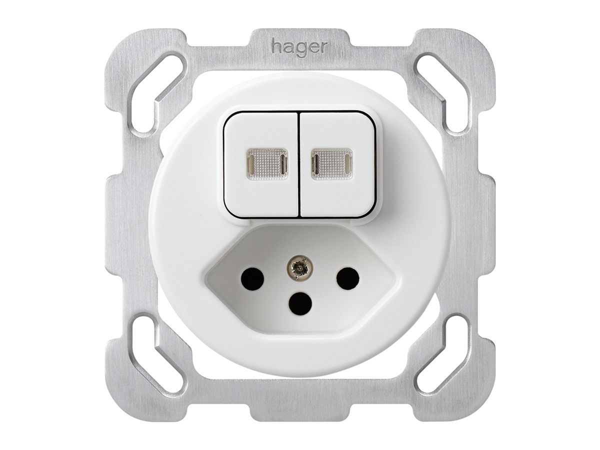 Einsatz zu UP-Leuchtkombination 3+A-R/1L+Typ 13 basico weiss 2 Linsen