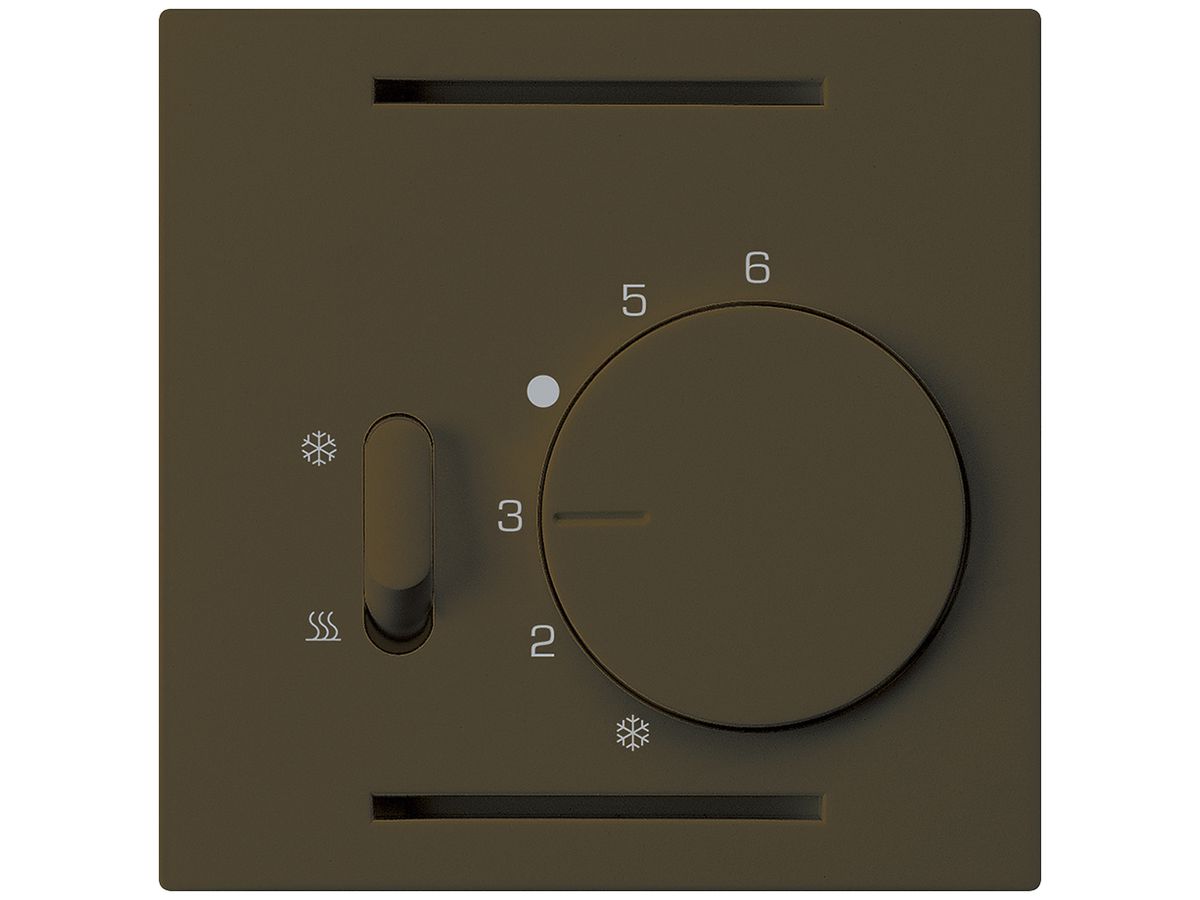 Thermostat Hager kallysto A, mit Schalter Heizen/Kühlen, braun