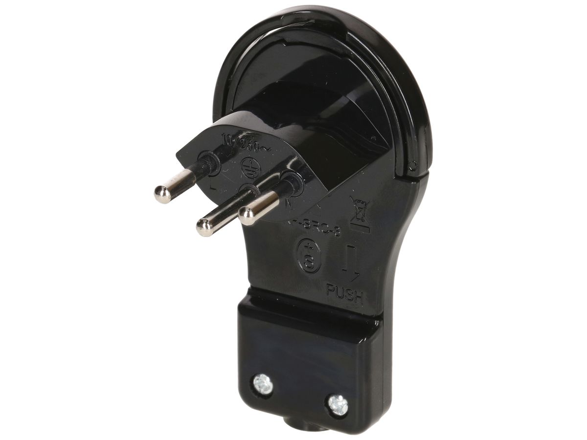 Winkelstecker Typ 12 MAX HAURI 230V 10A IP20 schwarz