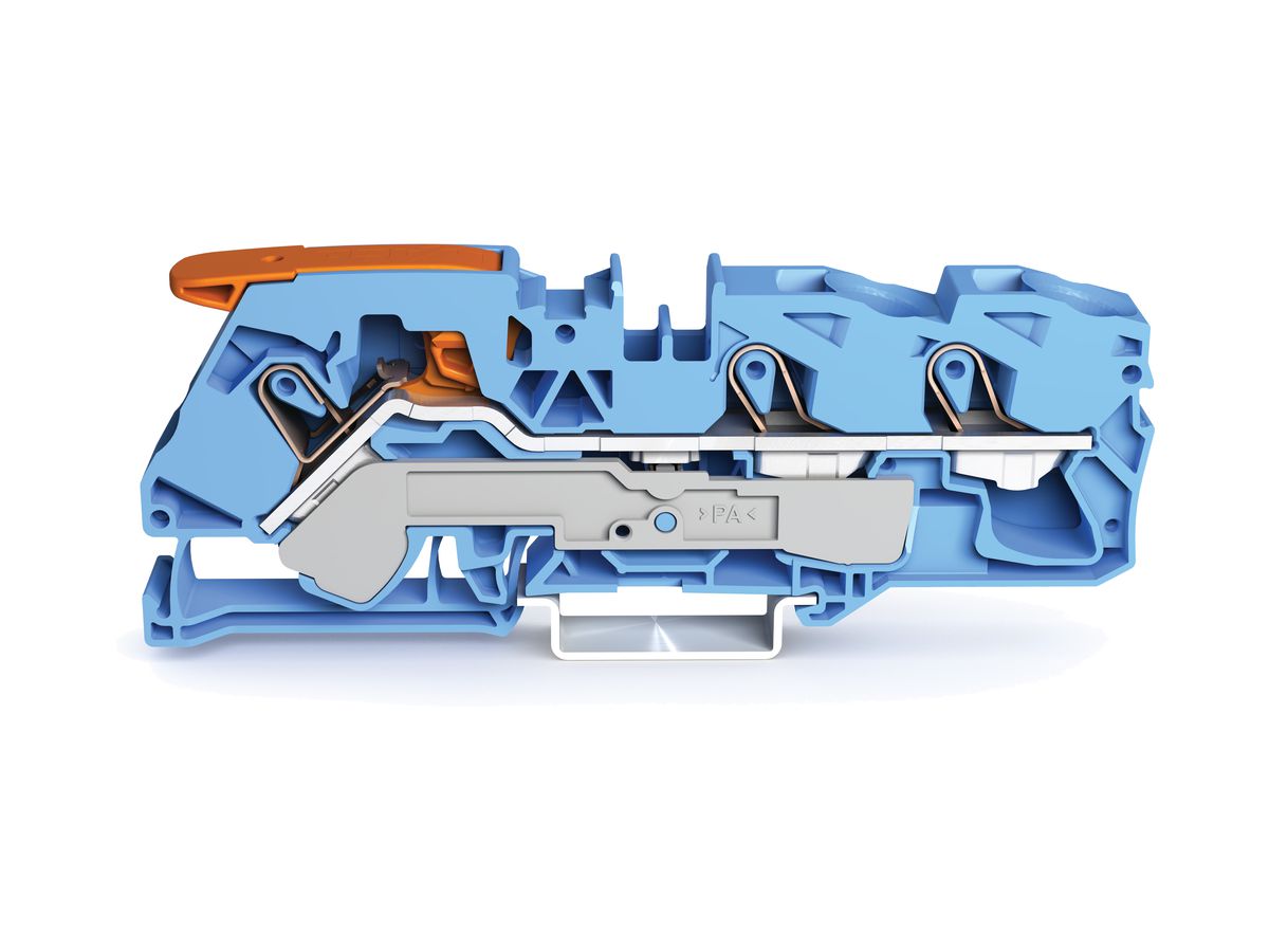 Durchgangsklemme WAGO TOPJOB-S 16mm² 3L blau Serie 2116