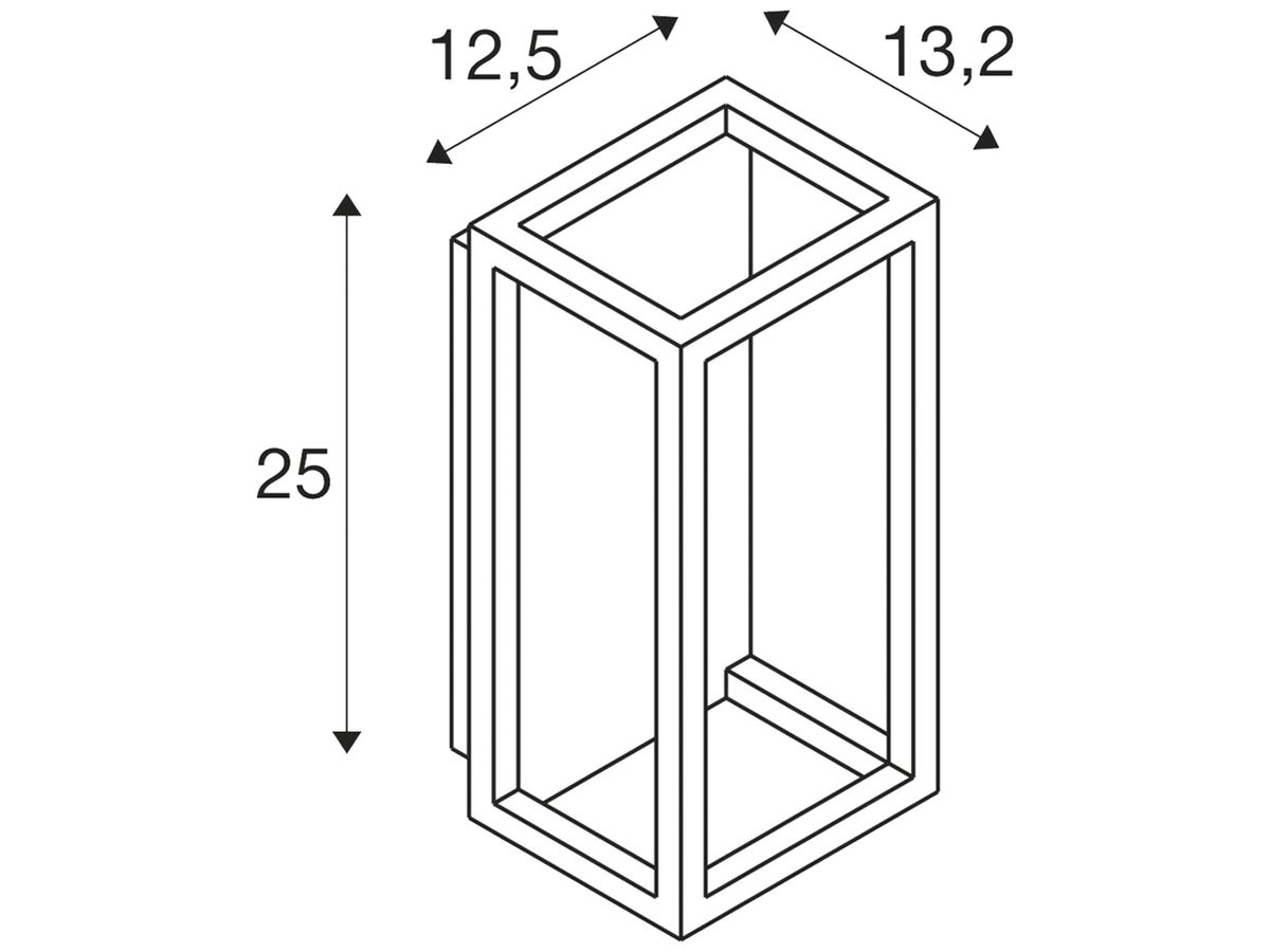 LED-Wandleuchte SLV QUADRULO 7.4W 280lm 3000K IP55 132×125mm anthrazit