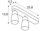 Spot SLV PURI 2.0 Dome CW GU10 2×6W DIM 258×42×138mm weiss