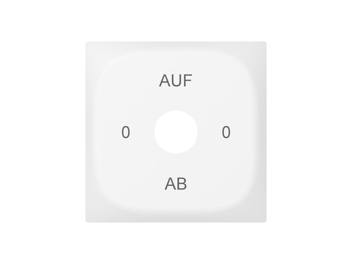 Frontplatte SIDUS zu Schl.-sch. Gravur 0-Auf-0-Ab weiss