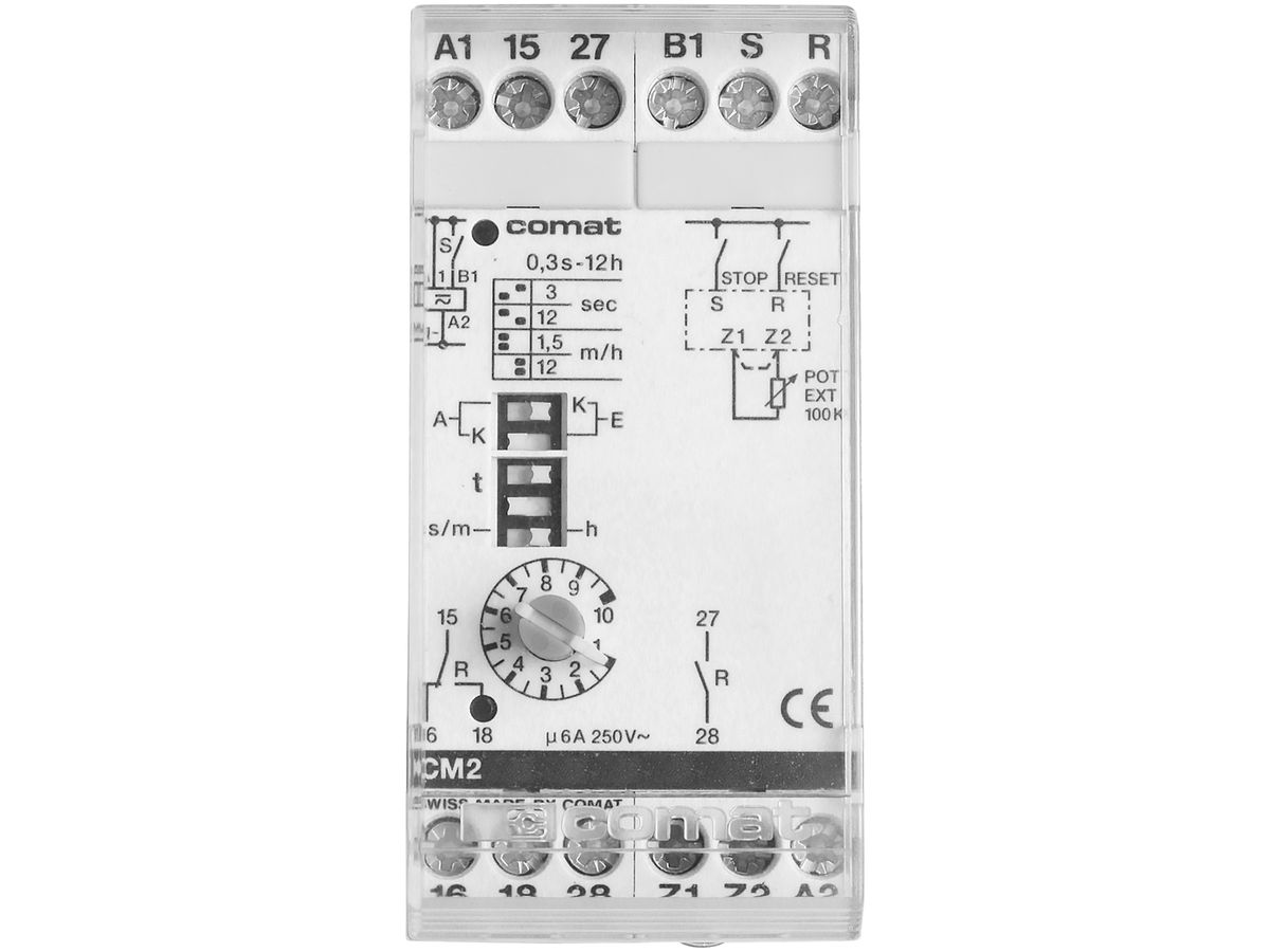 Zeitrelais ComatReleco CM2, 110…240VUC, Gehäuse grau