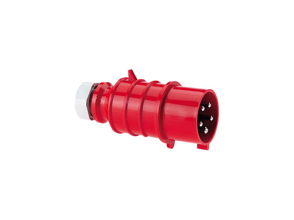 Stecker CEE Bals 5P 16A 400V 6h rot IP44 vernickelt QC.TE-Plus