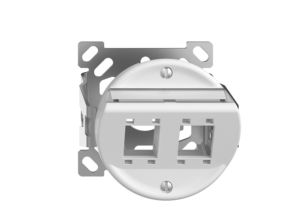 AP-Montageset Sdue QX.CO.54, mit Schrägauslasshaube 2×RJ45 freenet weiss