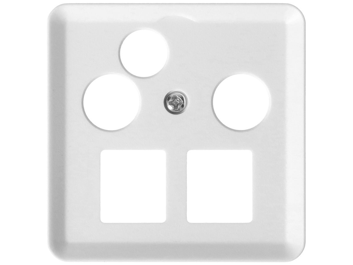 Frontplatte MH priamos zu Multimediadose TV-R-Daten mit 2×EasyKlick weiss