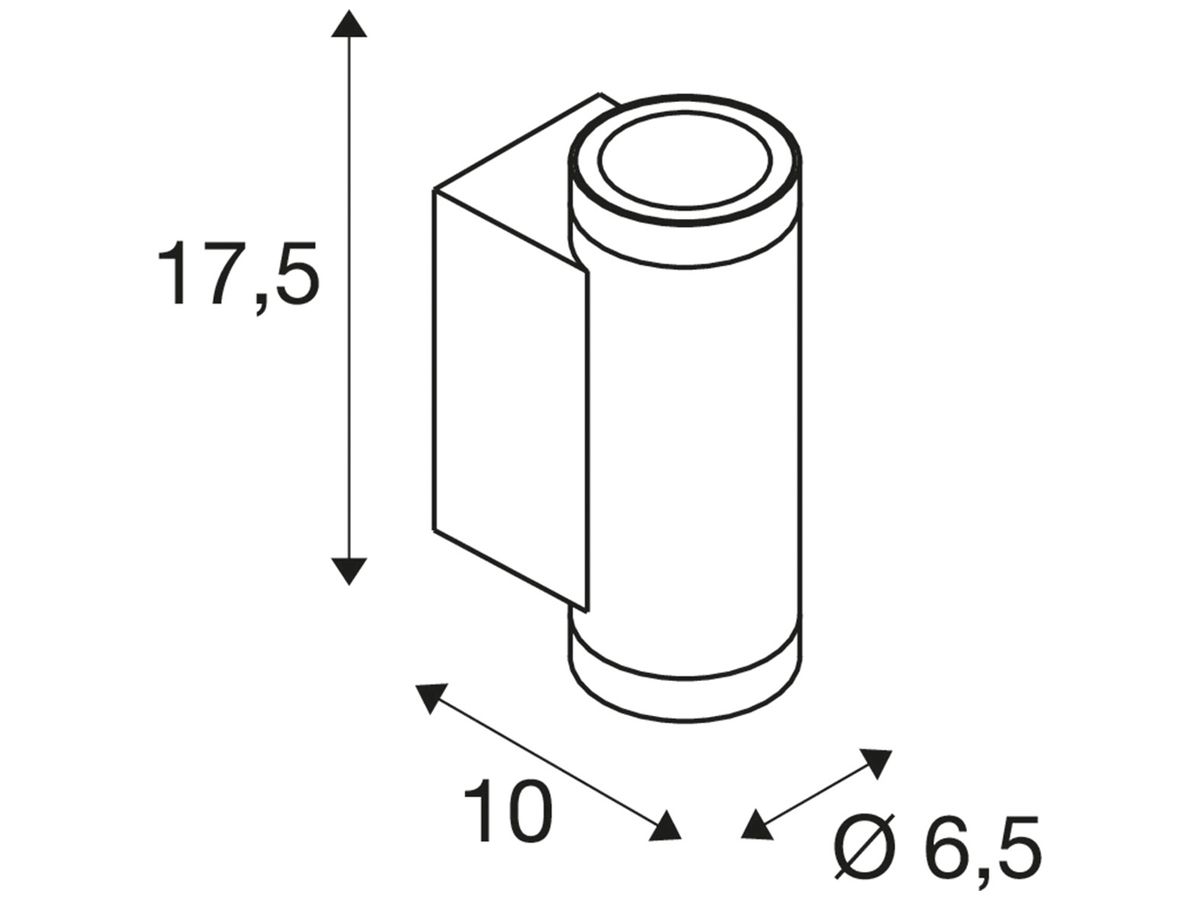 LED-Wandleuchte SLV HELIA PRO S 12W 1200lm 2700K IP65 dir./indir.Ø65 weiss