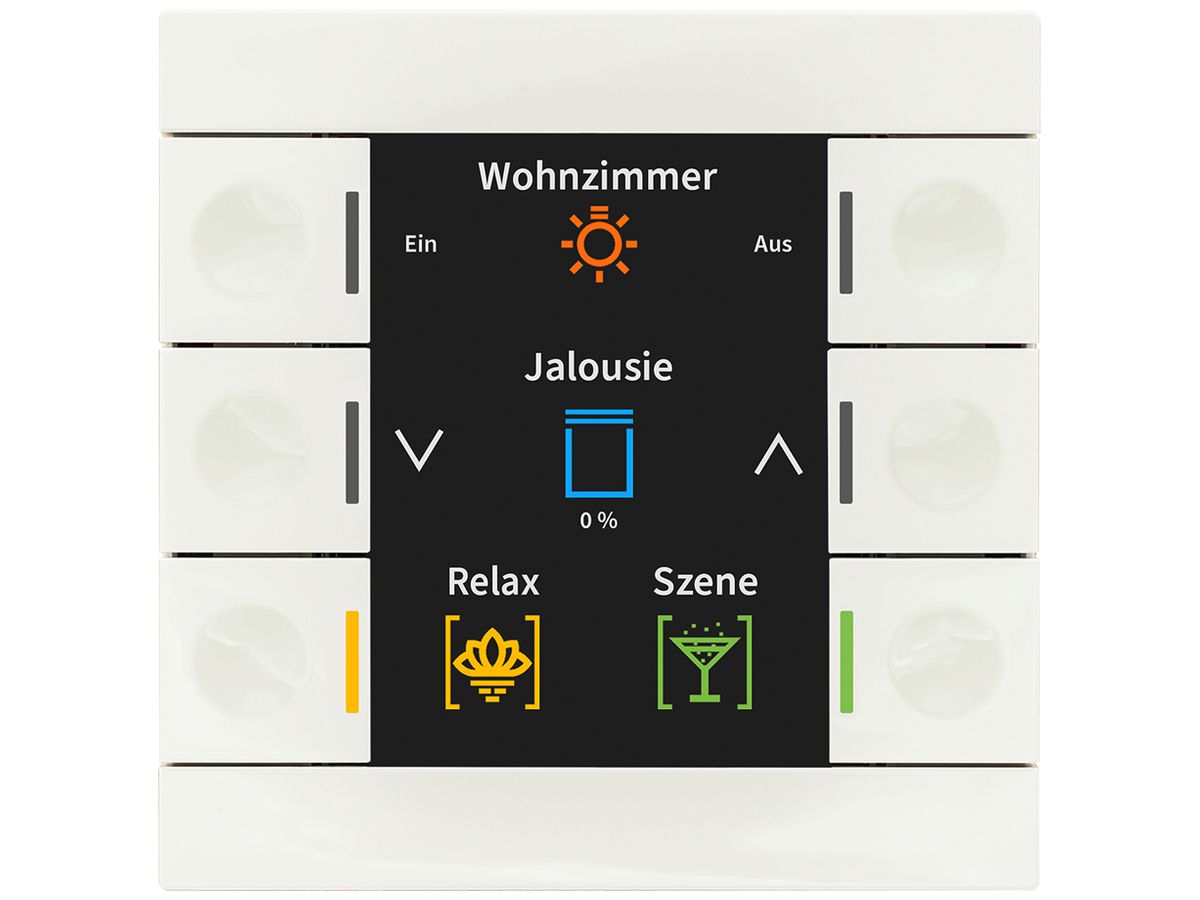 EB-Bediengerät KNX MDT BE-TAS86.02 6T/6B Display weiss gl