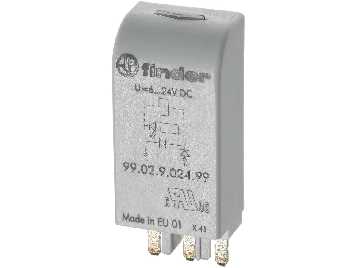 Entstörmodul Finder Freilaufdiode 6…220VDC für Serie 95 grau