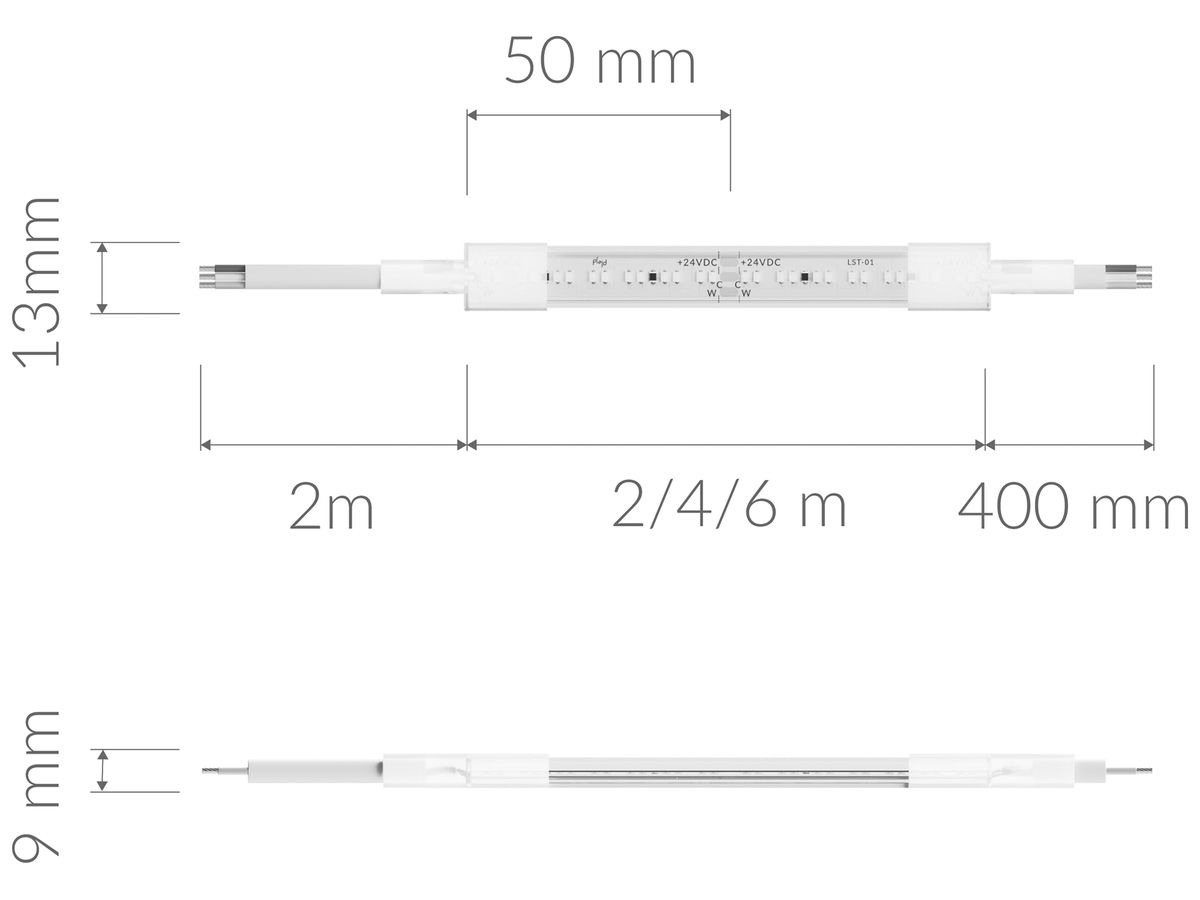 LED-Lichtband Plejd LST-01 IP66 24V 9.6W/m 960lm/m weiss 2200…4000K DIM 4m