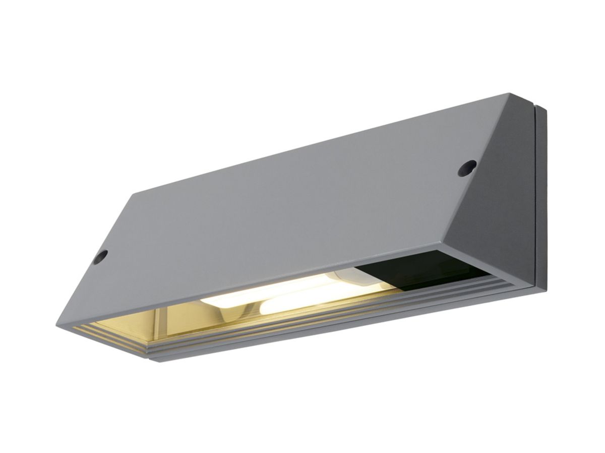 Wandleuchte SLV PEMA SQUARE, E27 15W IP65 silbergrau
