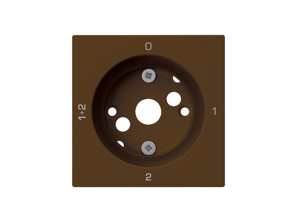 Frontplatte kallysto 0-1-1+2-2 60×60mm für Drehschalter S1 braun