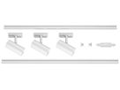 LED-Strahler-Set SLV NOBLO SPOT 19W 2250lm 927 32° DIM 1PH Ø50 ws mit Schiene