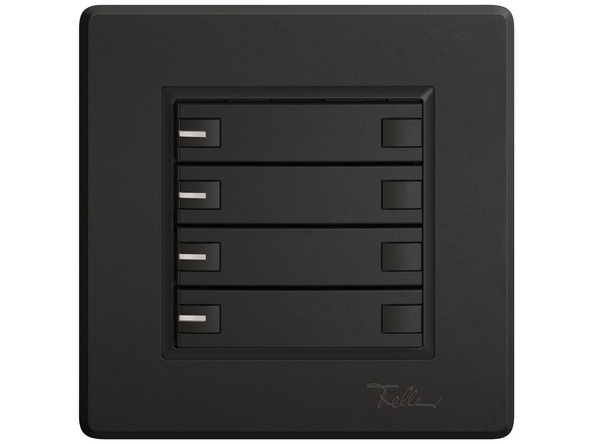 UP-KNX-Taster RGB EDIZIO.liv SNAPFIX® Temperaturfüh.RGB-LED 4×T 2-Tbed.sz