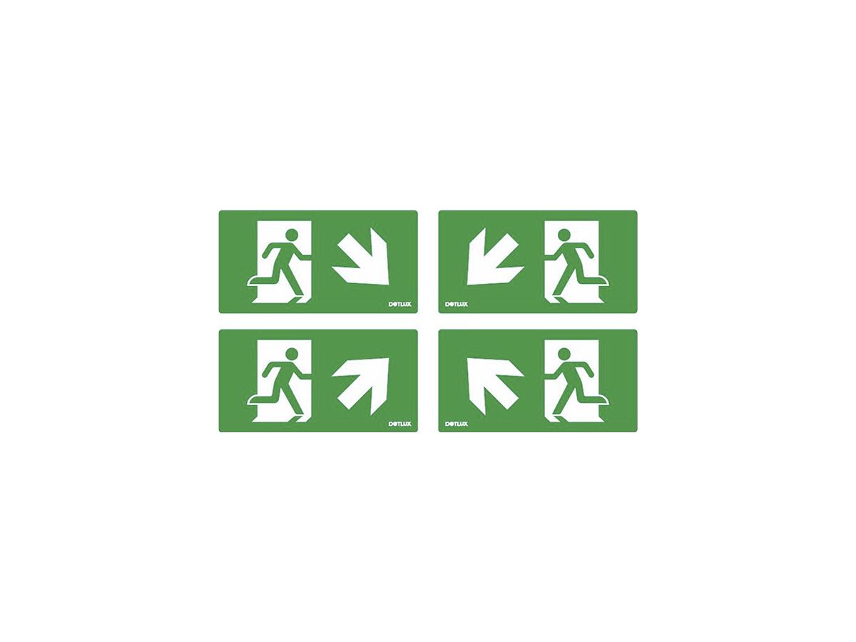 Piktogramm-Set DOTLUX EXIT je 1×Pfeil diagonal links/rechts oben/unten 4er-Set