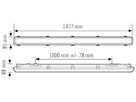 LED-Feuchtraumleuchte ESYLUX OLIVIA-2 43W 6800lm 4000K IP66 HF hellgrau