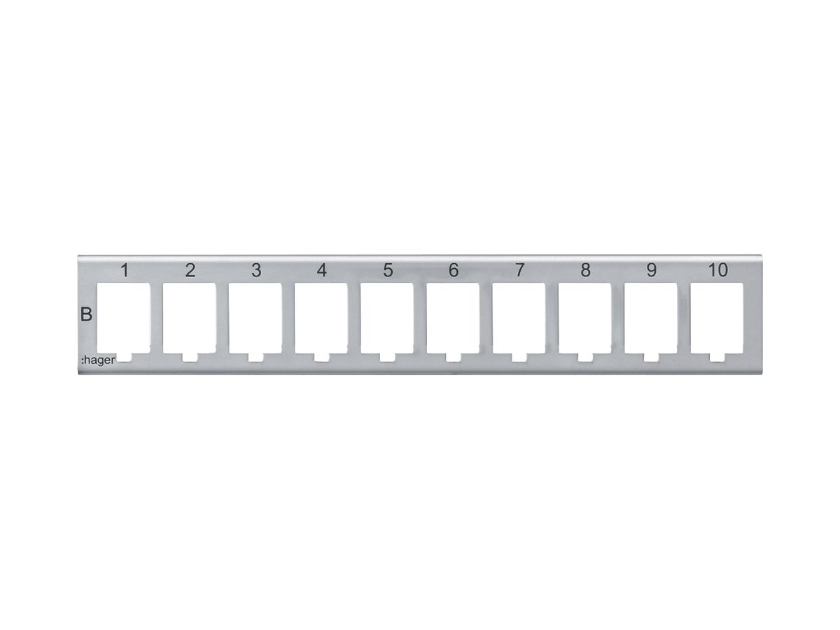 Erweiterungsmodul Hager HMS 10×RJ45 Keystone, grau