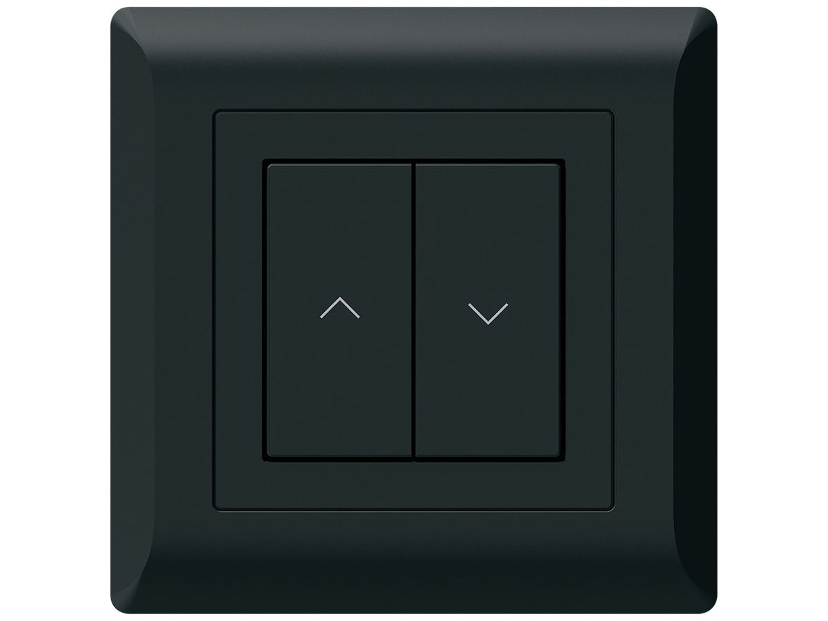 UP-KNX-Storentaster Hager BA kallysto.line C 2-fach 92×92mm schwarz