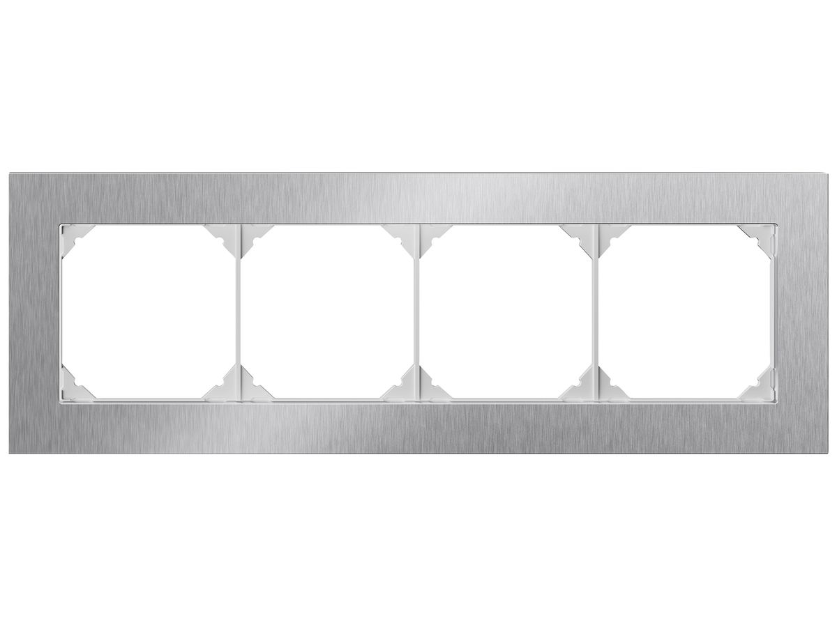 UP-Abdeckrahmen EDIZIO.liv prestige SNAPFIX® 1×4 94×274mm chromstahl geschliffen