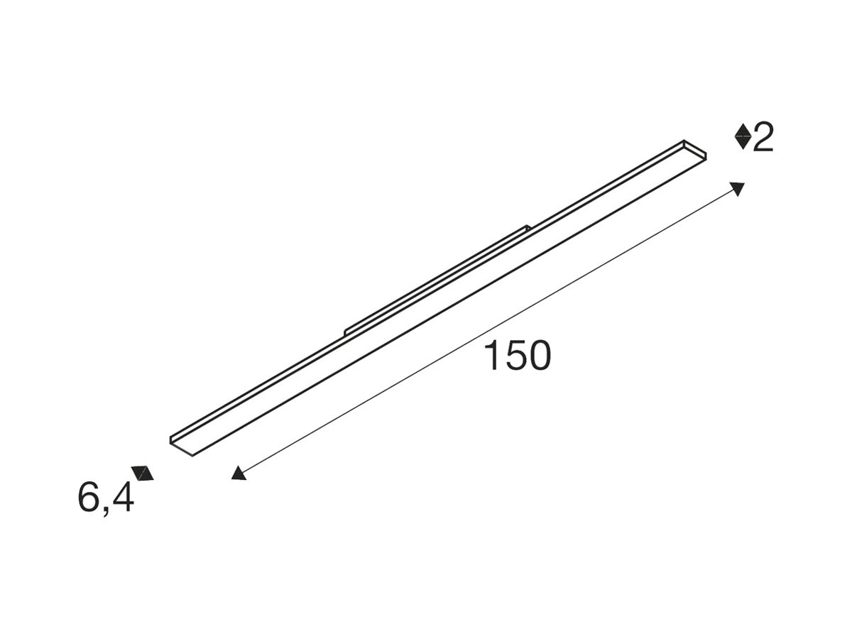 LED-Spot SLV SIGHT EASY 66W 10200lm 940 25° DALI AD3PH 1500mm schwarz