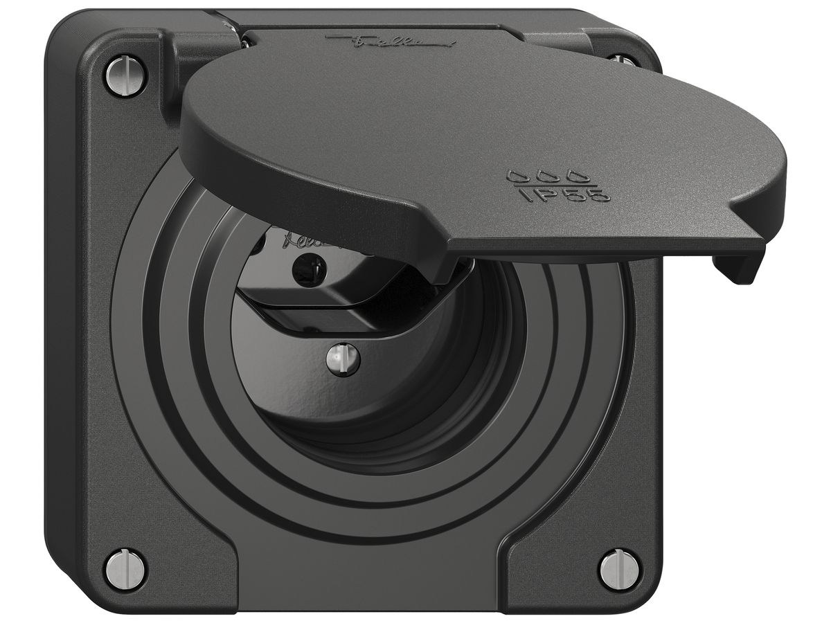 Steckdose NEVO SNAPFIX® 1×T13 10A 250V 87×87×34mm IP55 sz