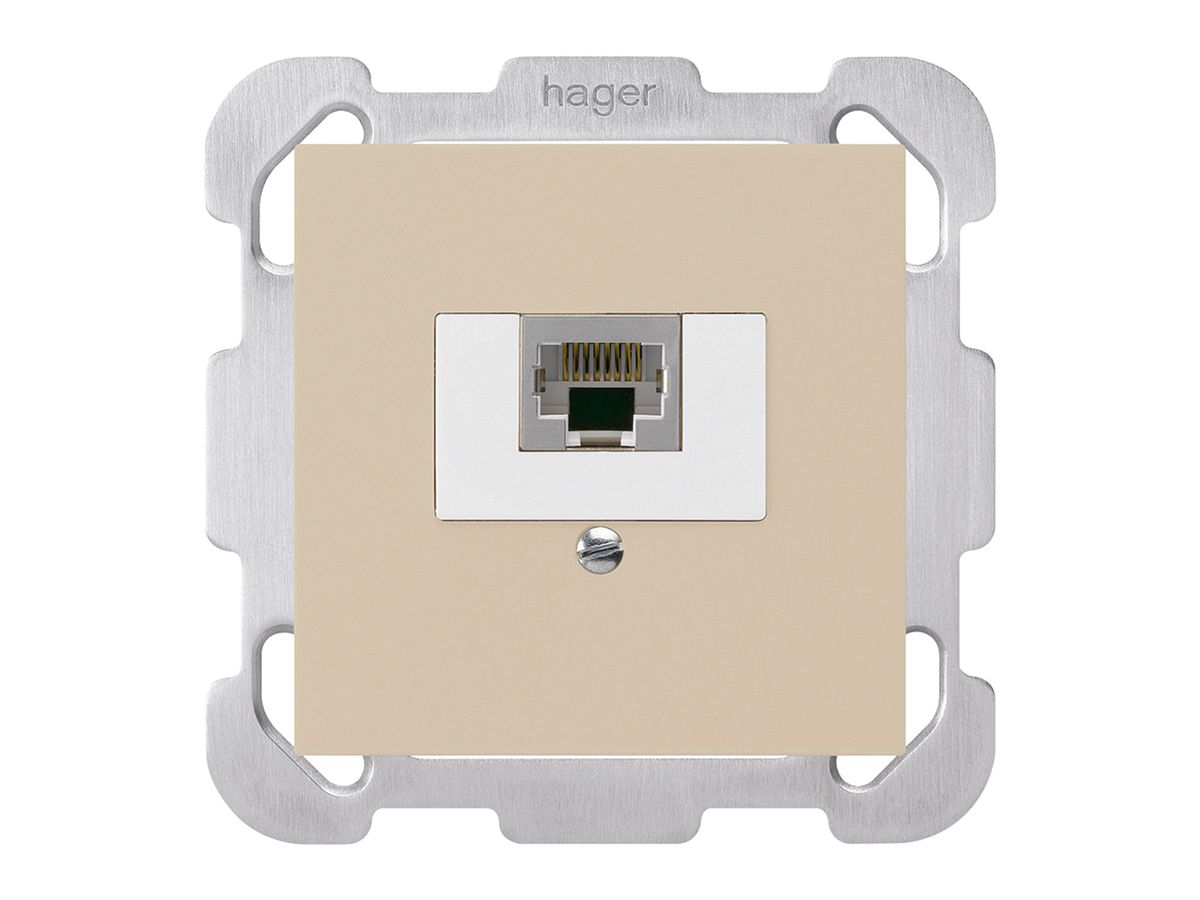 UP-Dose kallysto 1×RJ45s beige mit Befestigungsplatte