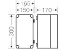 Apparategehäuse grau MI 9100 leer mit Deckel transparent, 300×165×170