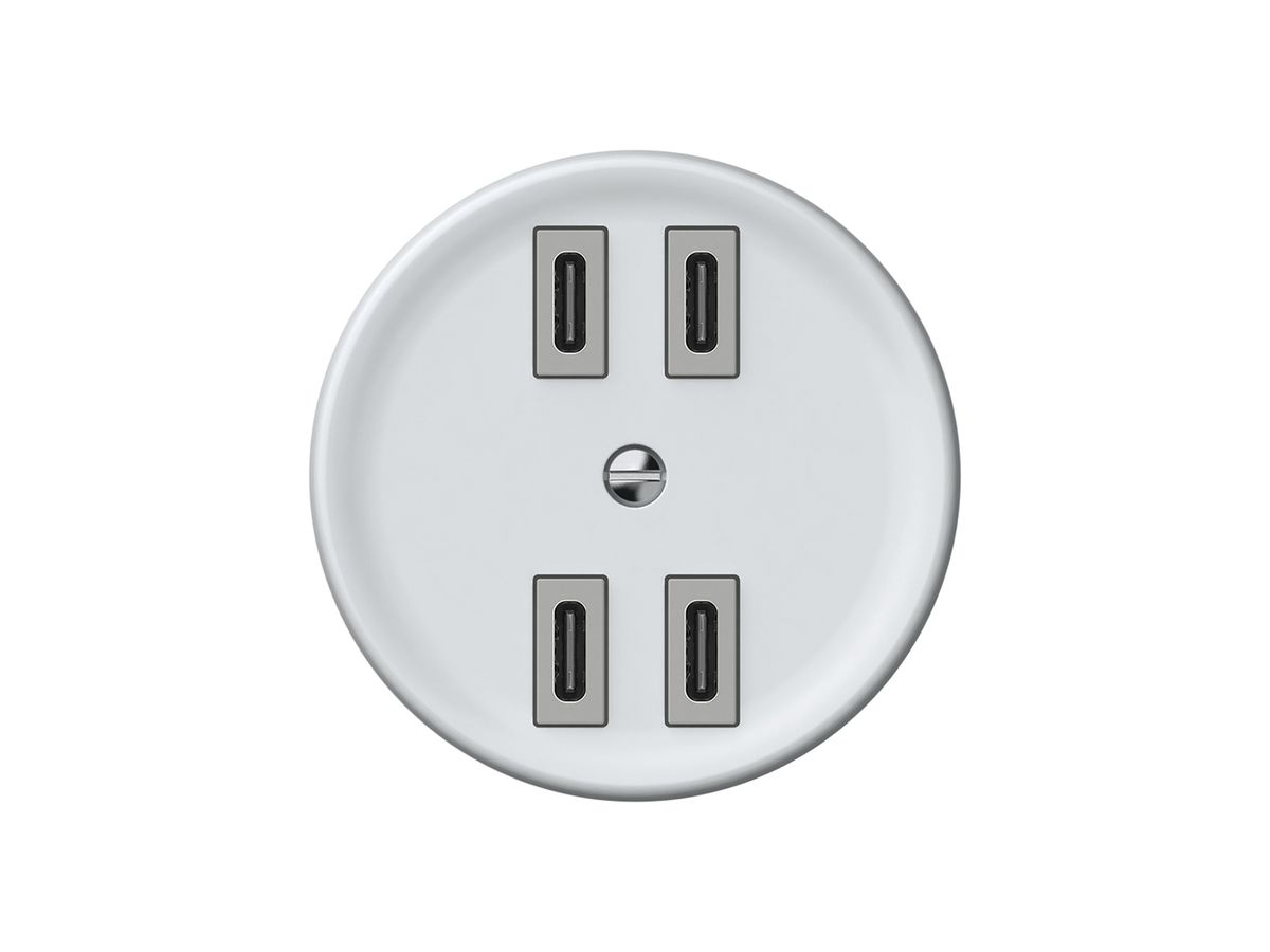 USB-Ladesteckdose origin 4×USB-C 4000mA 5V weiss