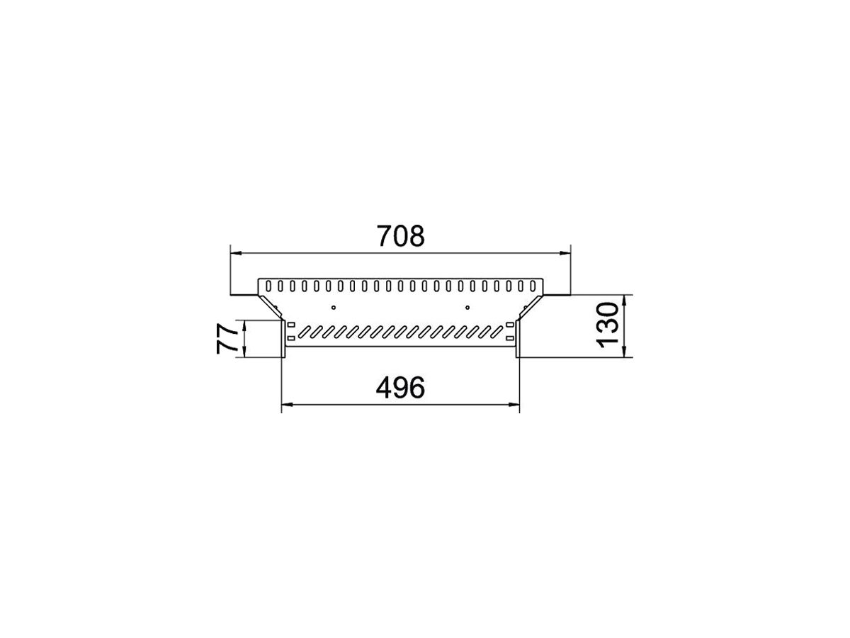 T-Abgang BET RAA 110×500mm Edelstahl A2 blank