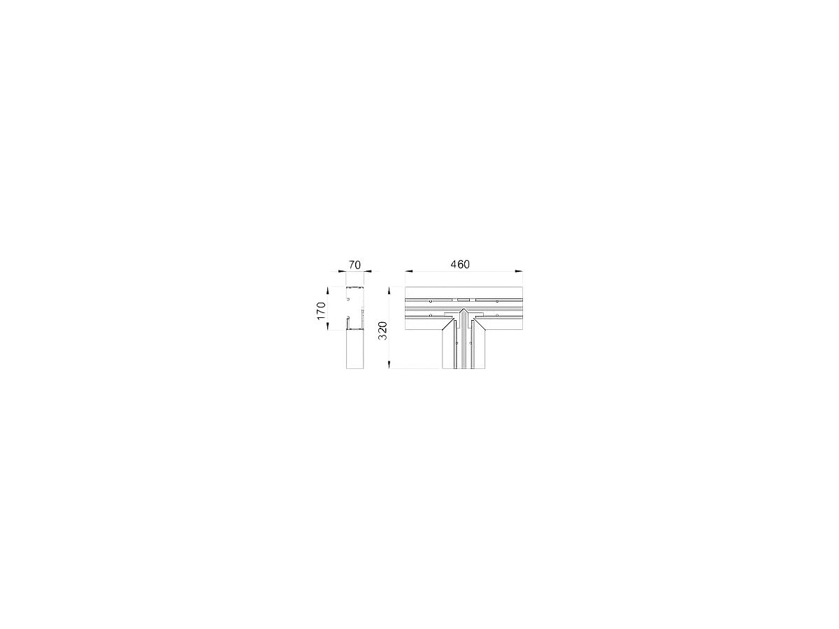 T-Stück Bettermann GKH 70×170mm halogenfrei reinweiss