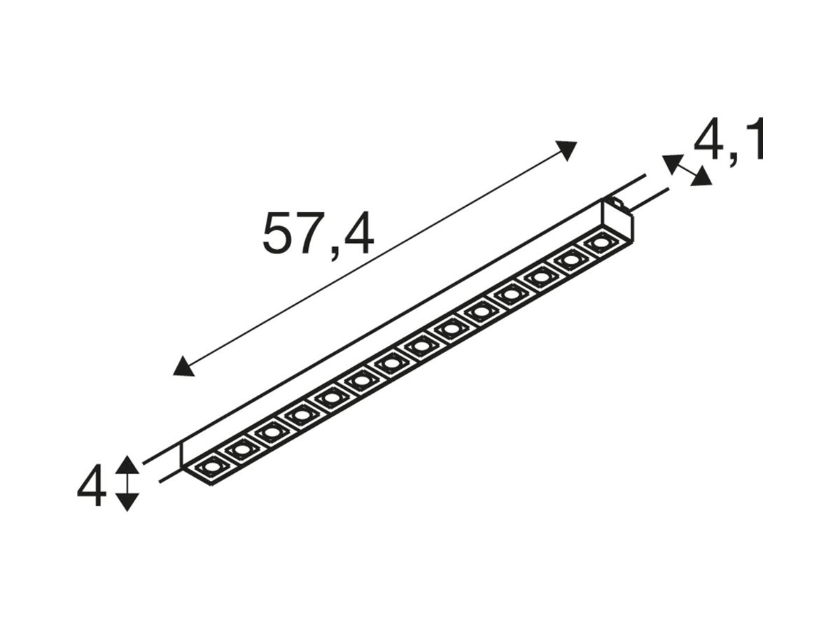 LED-Spot SLV SIGHT EVO 18W 2250lm 3000K WB AD3PH 574×41×40mm sz