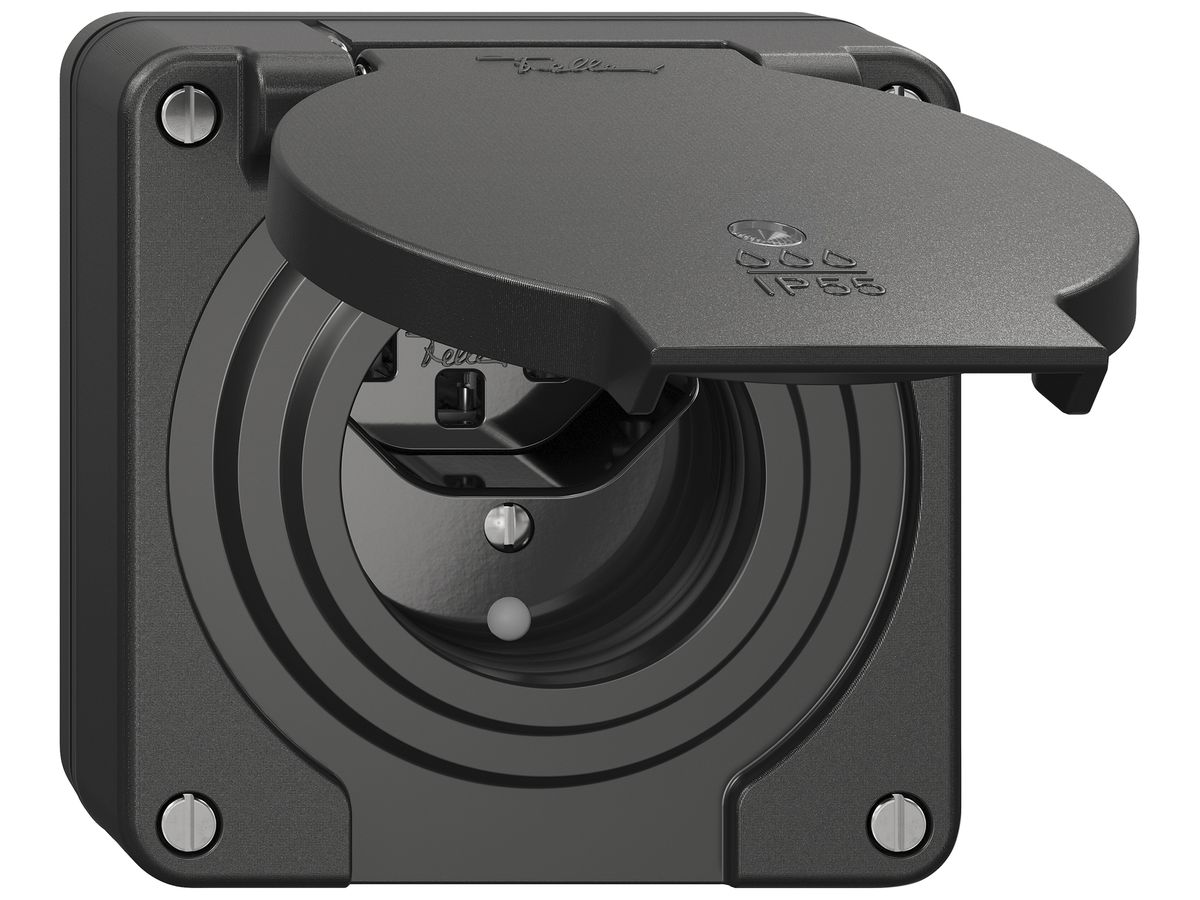 UP-Steckdose NEVO SNAPFIX® 1×T23 16A 250V beleuchtet 87×87×34mm IP55 sz