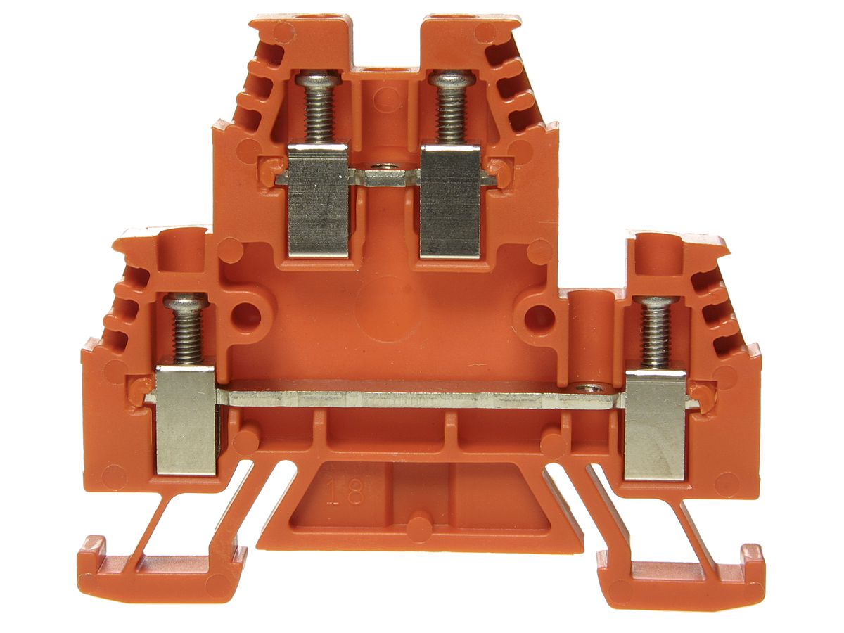 Durchgangs-Reihenklemme Woertz 0.5…4mm² 32A 500V Schraubanschluss 2×2 TH35 ora