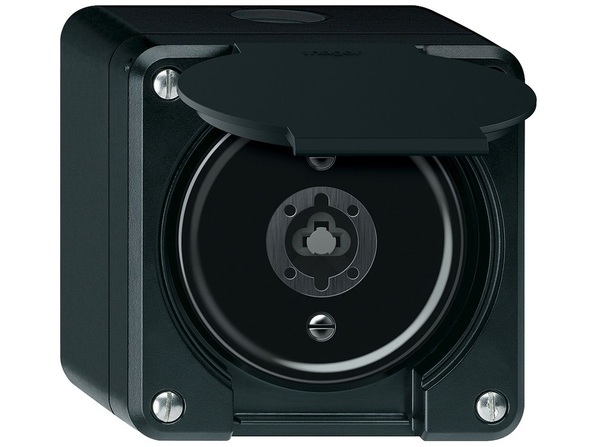 AP-Schlüsselschwenktaster robusto 1P 1NO 20A 250V 86×86mm schwarz