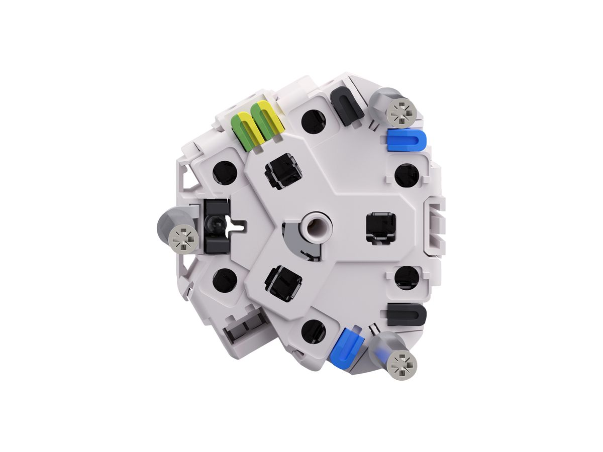 Einsatz Steckdose FH 3×T13 weiss mit LED grün