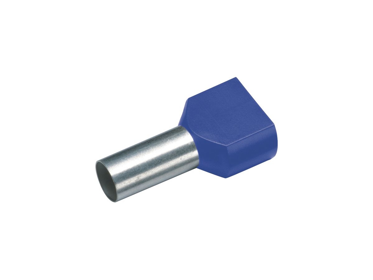 Zwillings-Aderendhülse Cimco 2.5mm² 13×21.5mm Kupfer PP blau
